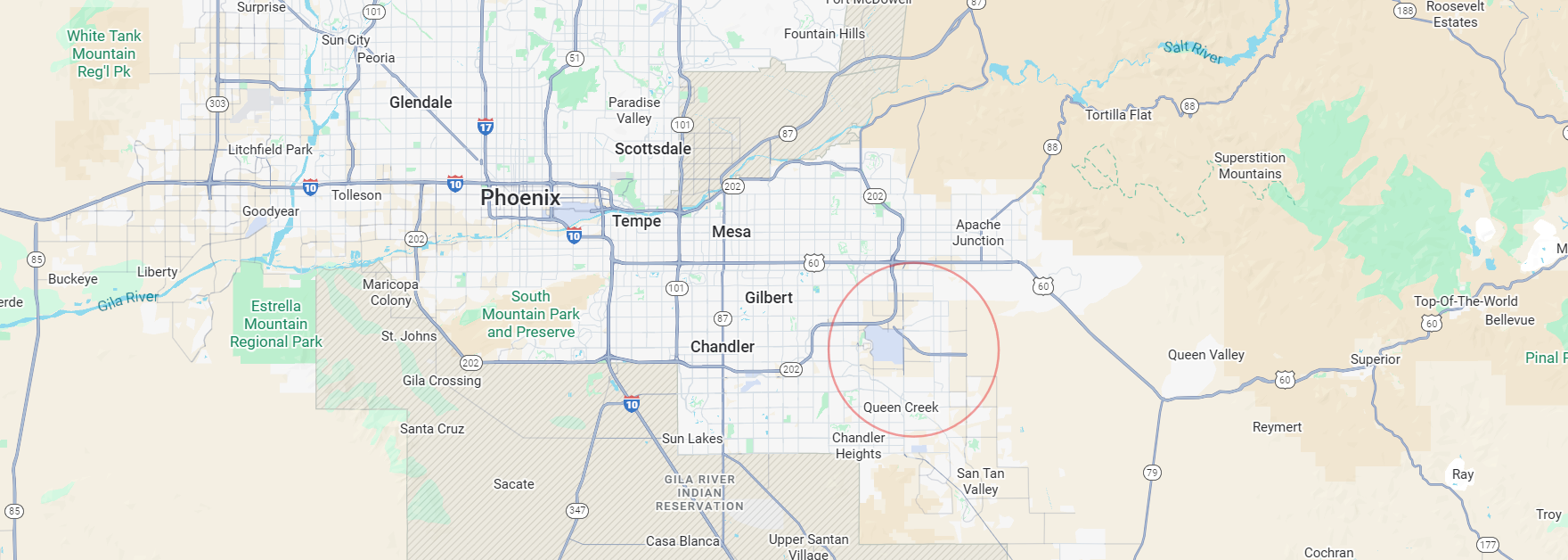 Service Area Map - East Valley